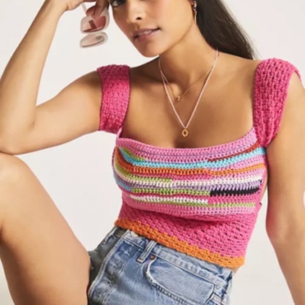 Tach Donna Cotton Crochet Top-A702